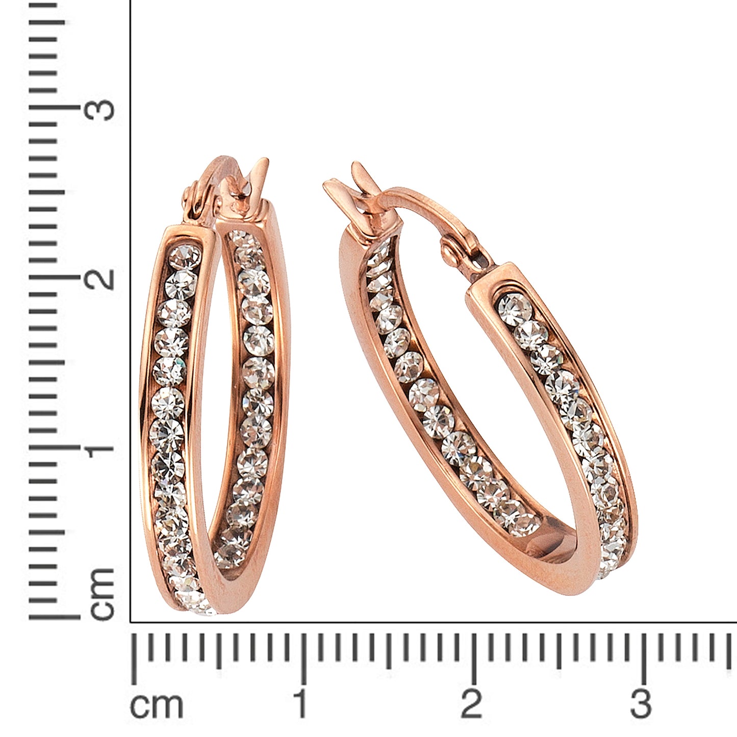 Creolen Edelstahl 2,4cm Kristall