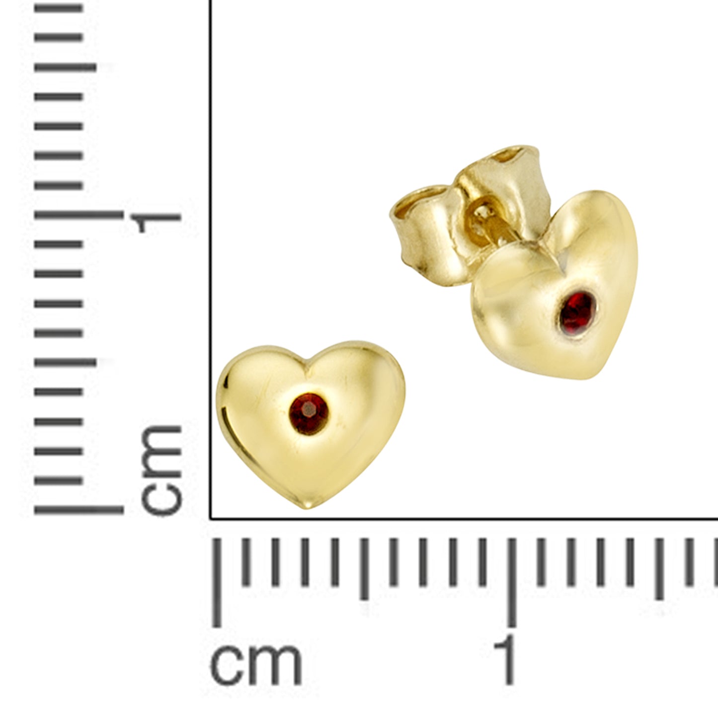 Ohrstecker 333/- Gold 0,6cm Kristall