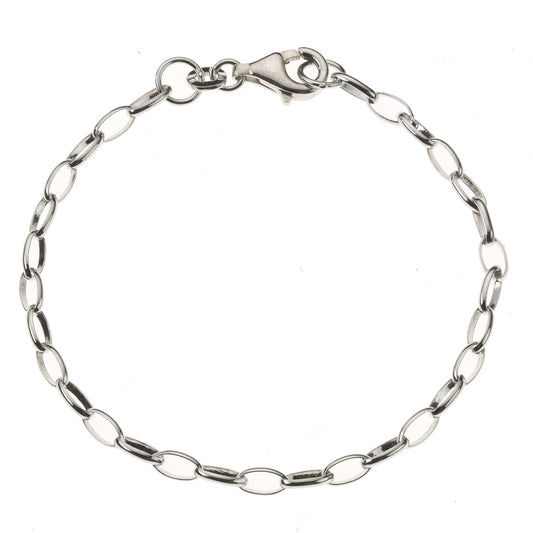 Armband Ankerkette 925/- Sterling Silber rhodiniert 16cm