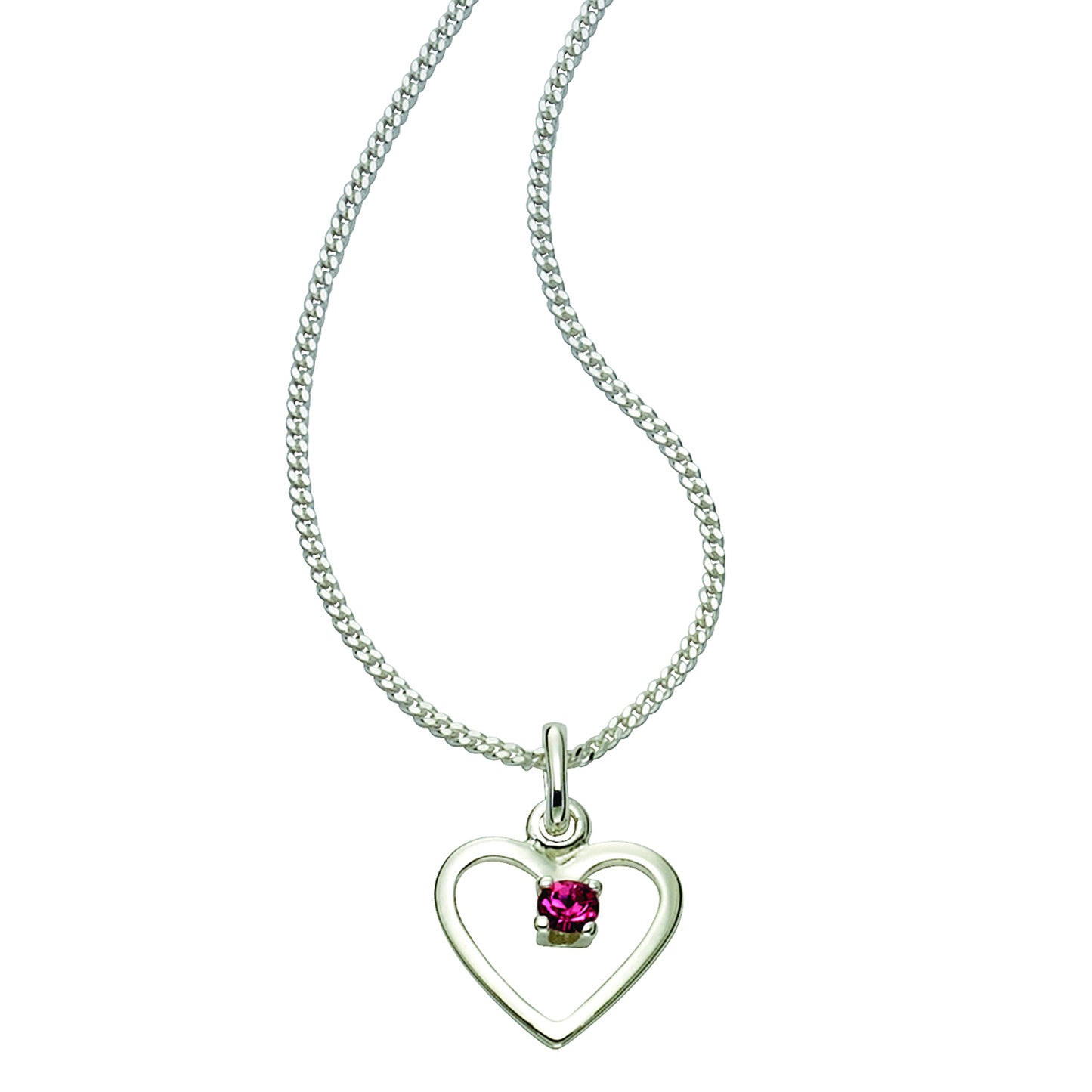 Anhänger mit Kette Flachpanzerkette 925/- Sterling Silber rhodiniert 38,0cm Kristall