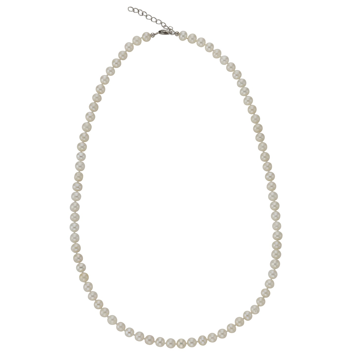 Collier Perlkette 925/- Sterling Silber rhodiniert 45,0cm Süßwasserzuchtperle