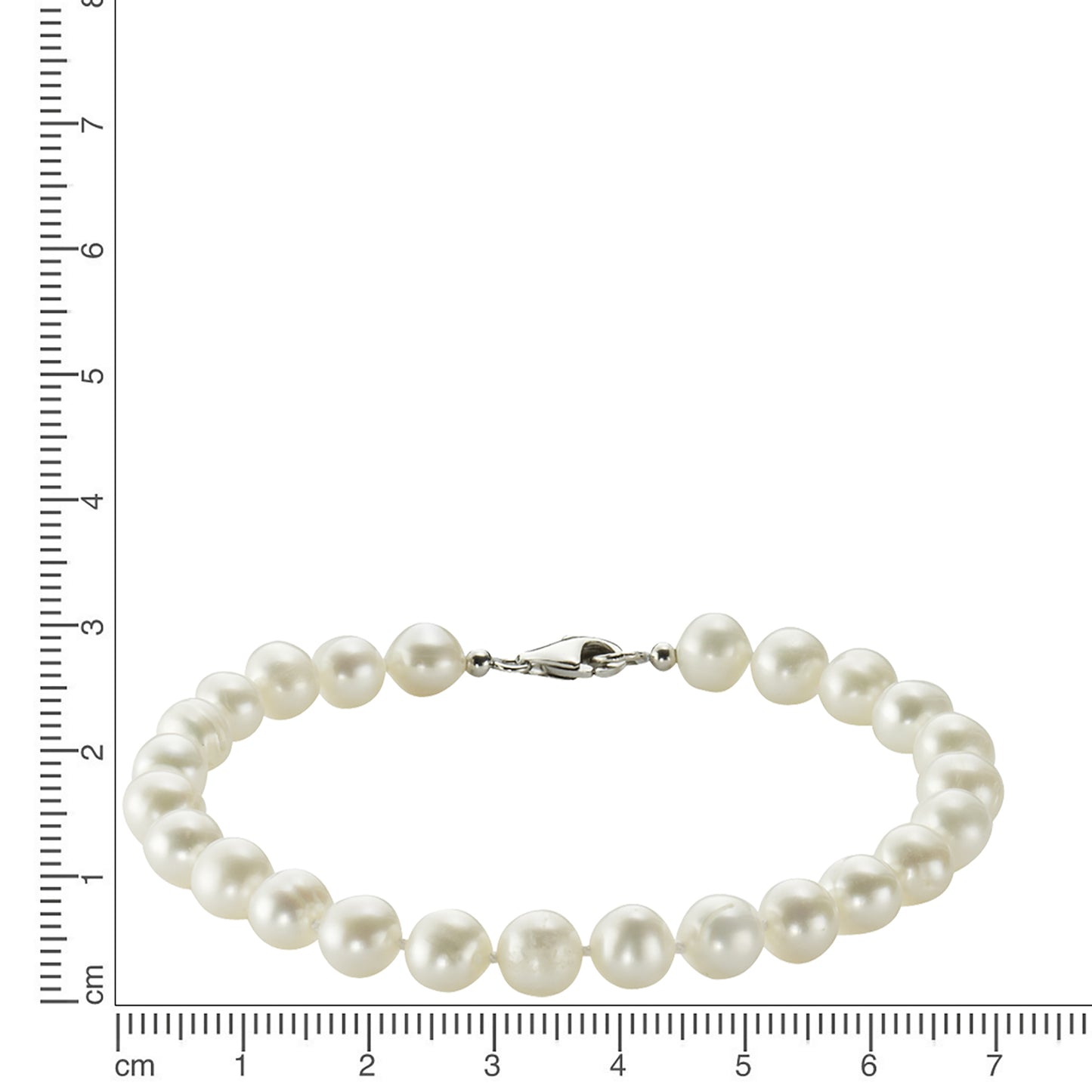 Armband Süßwasserzuchtperlen 925/- Sterling Silber rhodiniert 19cm Perle