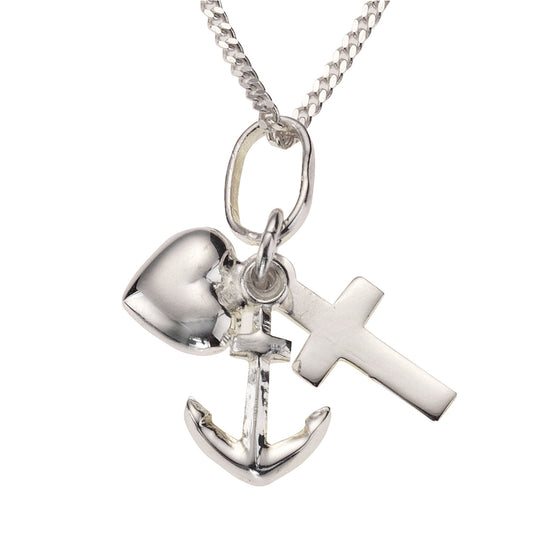 Anhänger mit Kette Flachpanzerkette 925/- Sterling Silber 38,0cm ohne Stein