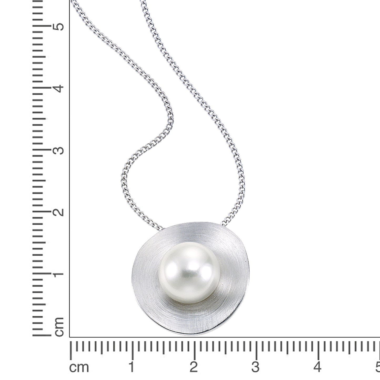 Halskette Panzerkette 925/- Sterling Silber rhodiniert 45cm Perle