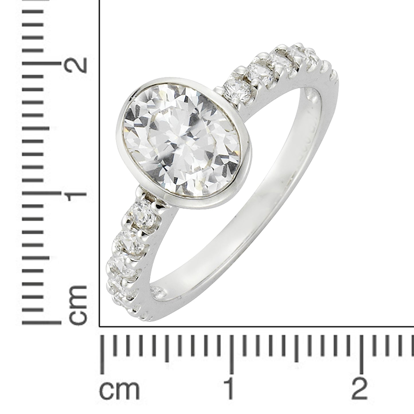 Ring 925/- Sterling Silber rhodiniert Zirkonia