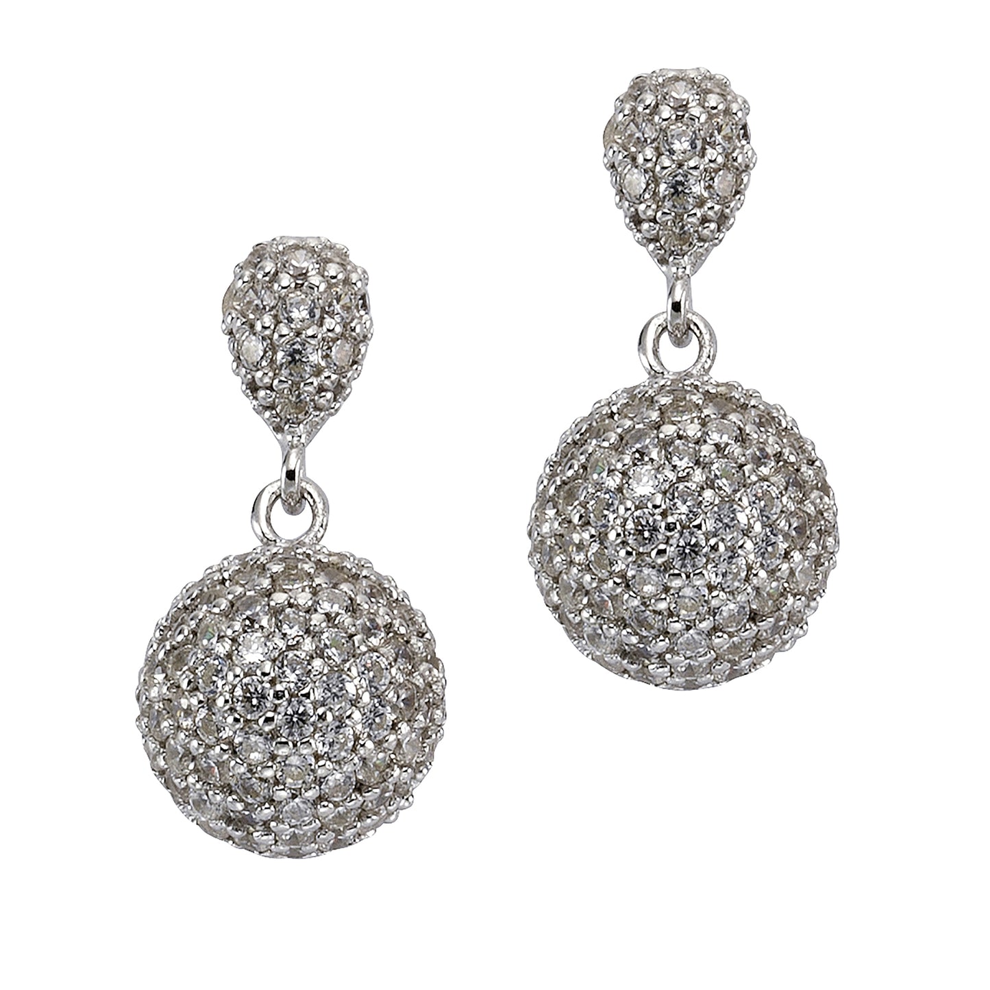 Ohrhänger 925/- Sterling Silber rhodiniert 2,2cm Zirkonia