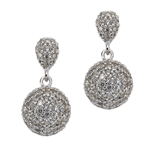 Ohrhänger 925/- Sterling Silber rhodiniert 2,2cm Zirkonia