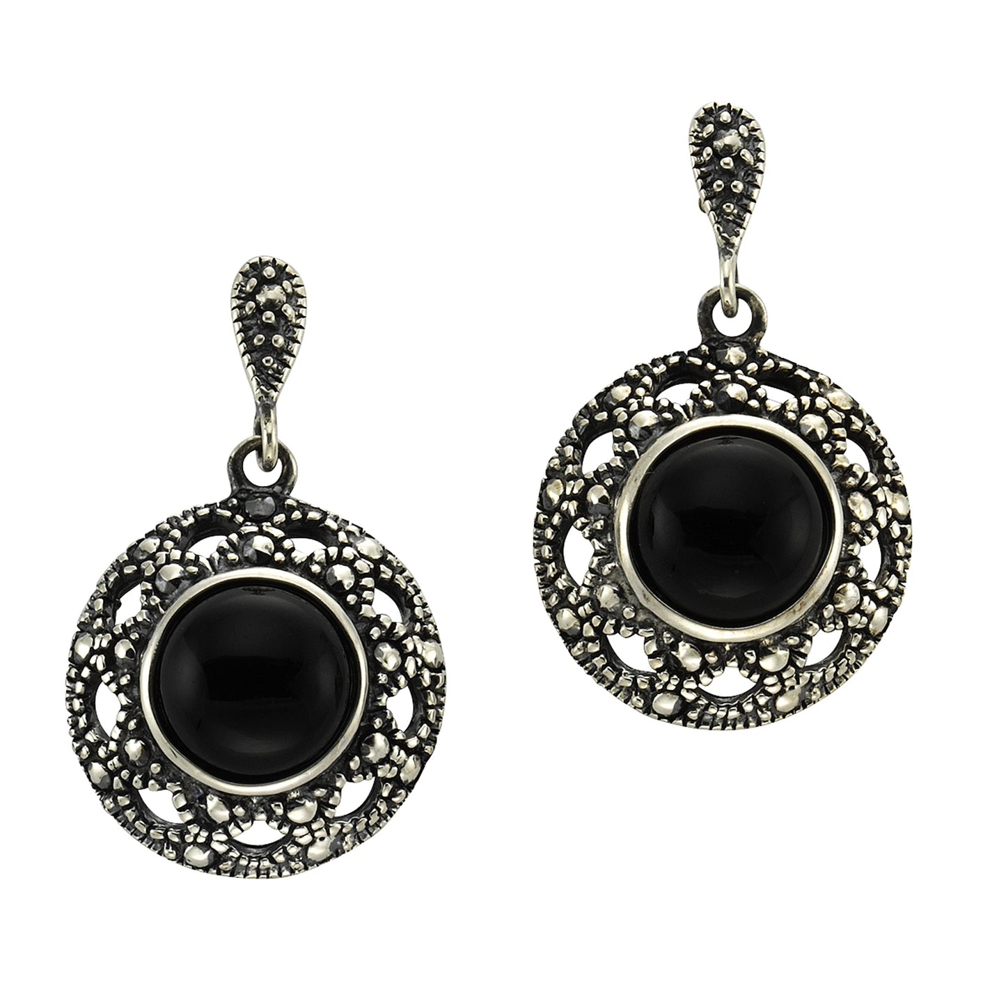 Ohrringe 925/- Sterling Silber rhodiniert 2,6cm Achat