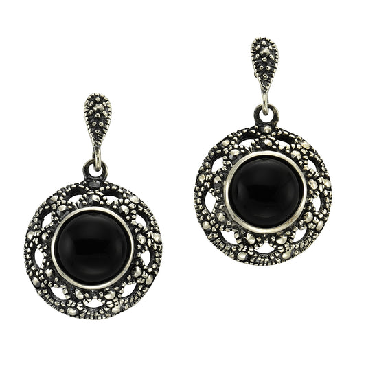 Ohrringe 925/- Sterling Silber rhodiniert 2,6cm Achat