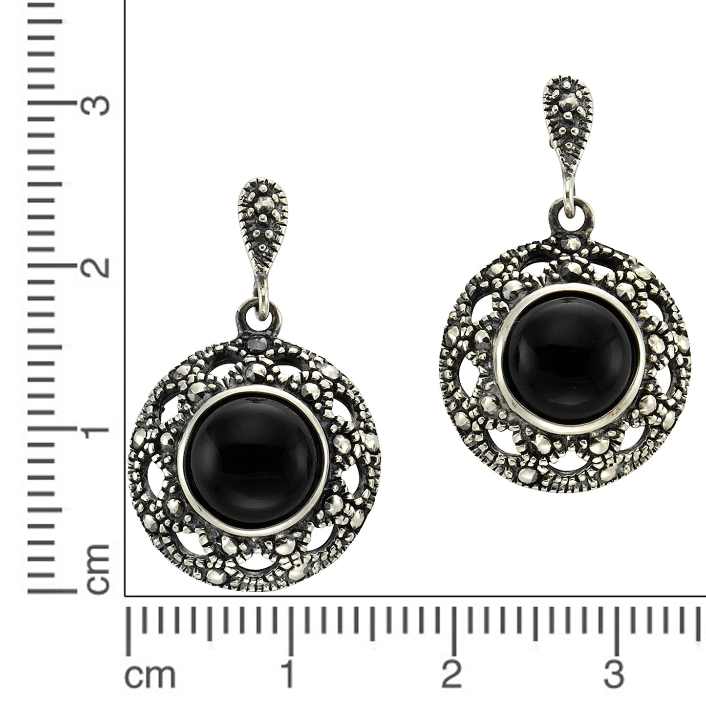 Ohrringe 925/- Sterling Silber rhodiniert 2,6cm Achat