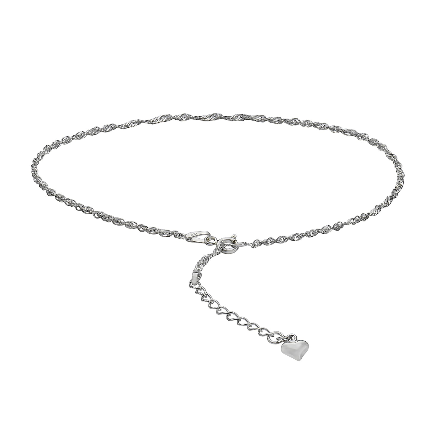 Fußkette Singapurkette 925/- Sterling Silber 29,0cm ohne