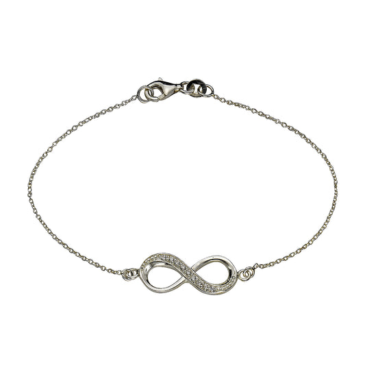 Armband keine / nicht relevant 925/- Sterling Silber 19cm Zirkonia