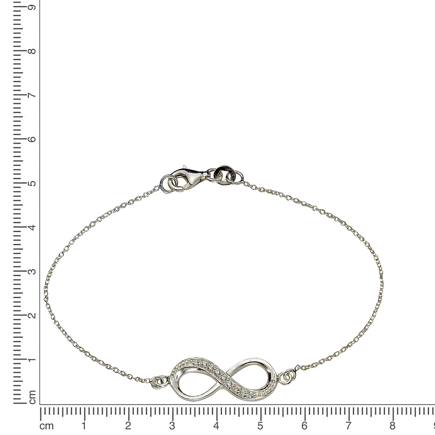 Armband keine / nicht relevant 925/- Sterling Silber 19cm Zirkonia