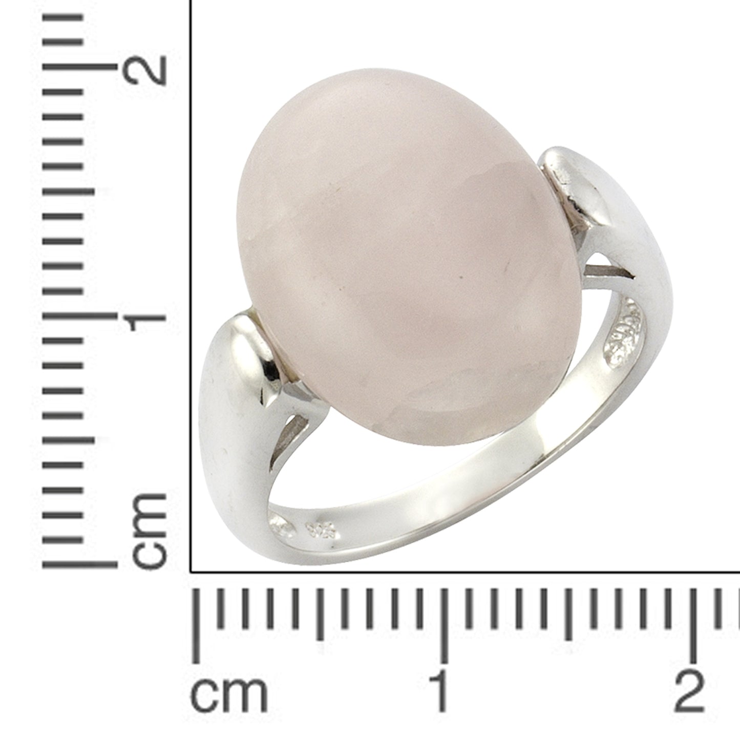 Ring 925/- Sterling Silber rhodiniert Rosenquarz