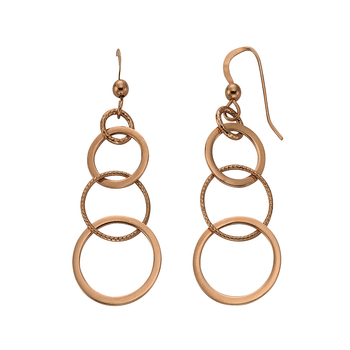 Ohrhänger 925/- Sterling Silber rotvergoldet 5,3cm ohne