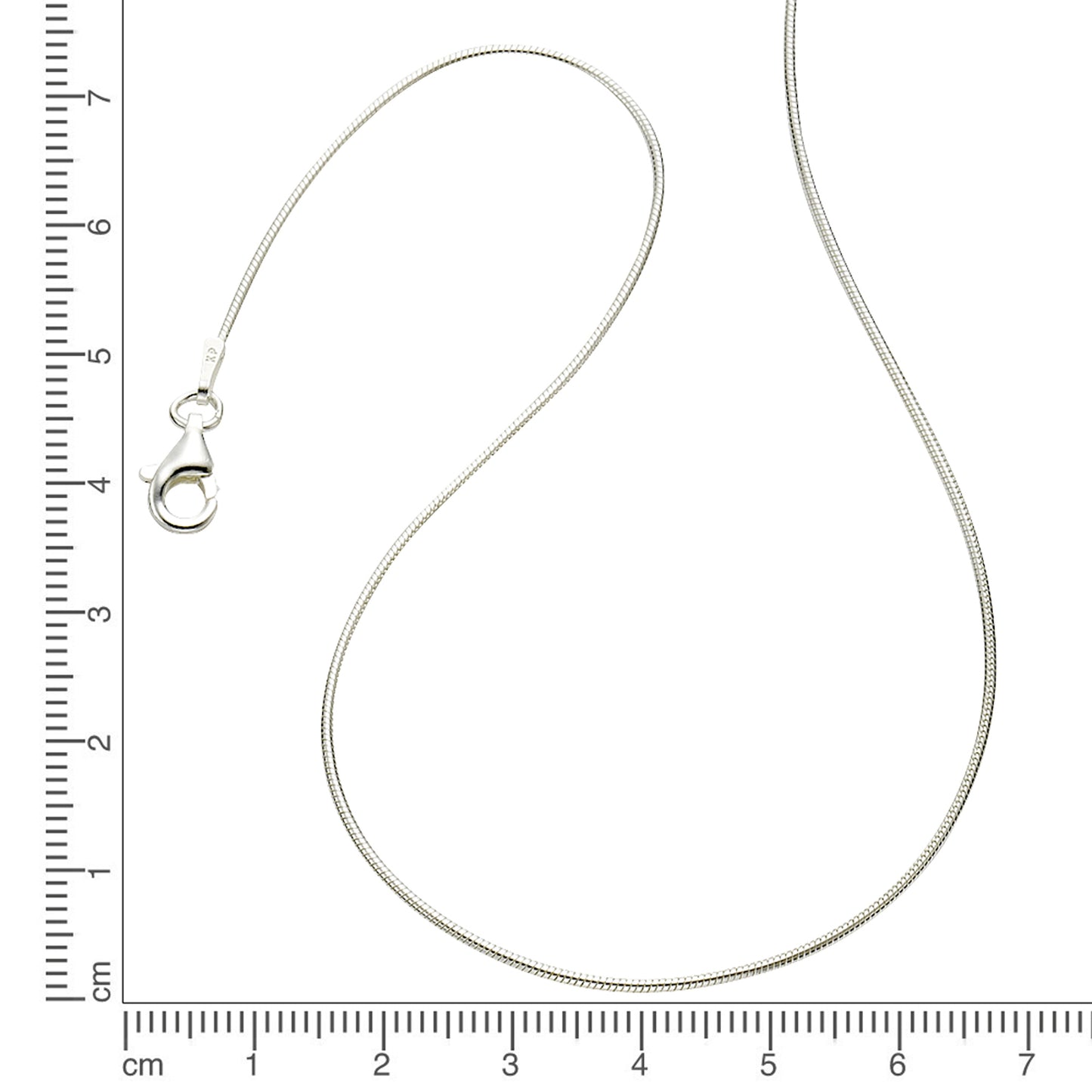 Collier Rund Schlangenkette 925/- Sterling Silber 47,0cm