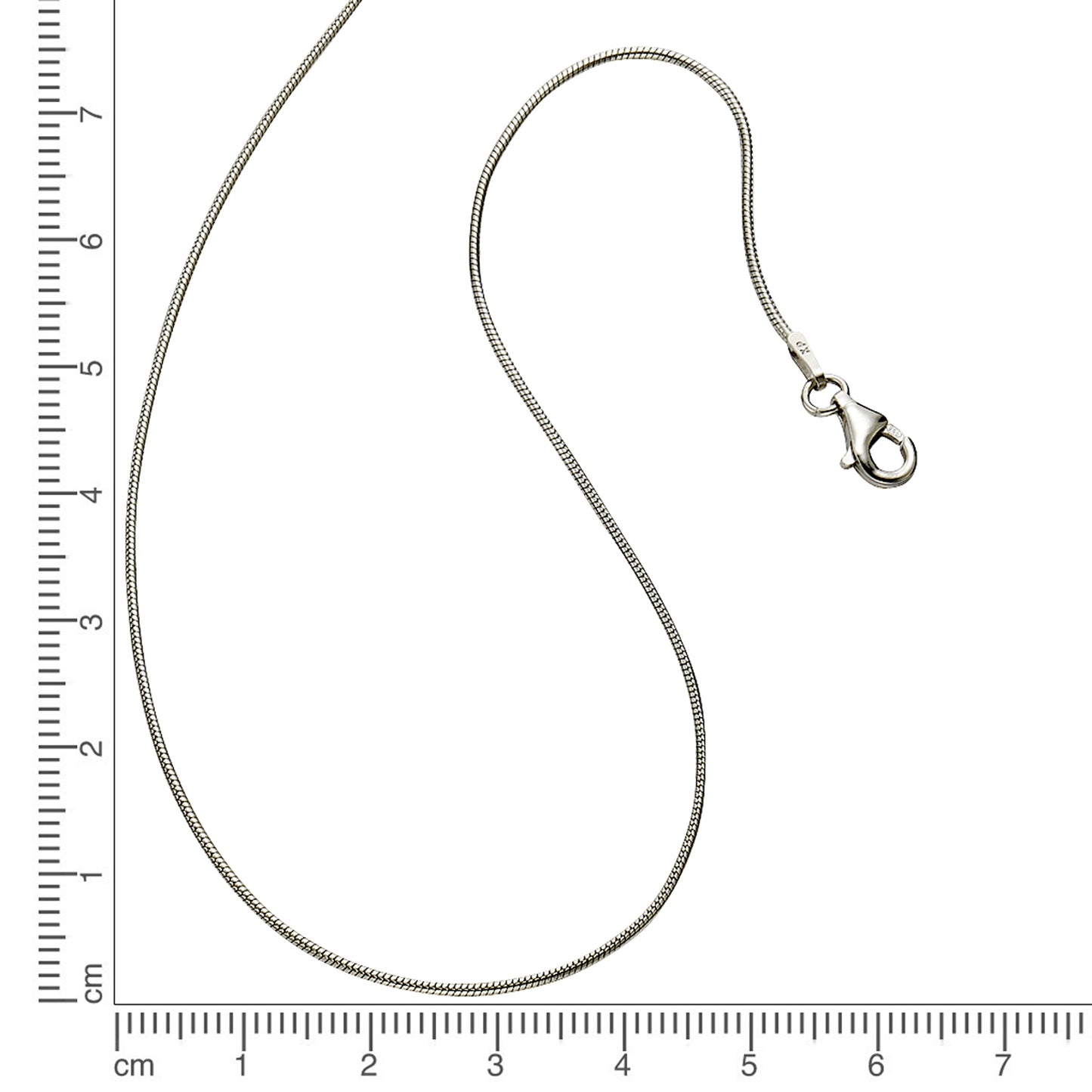Collier Schlangenkette 925/- Sterling Silber rhodiniert 47,0cm