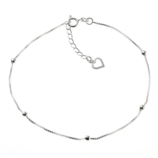 Fußkette Venezianerkette 925/- Sterling Silber 24,5cm ohne