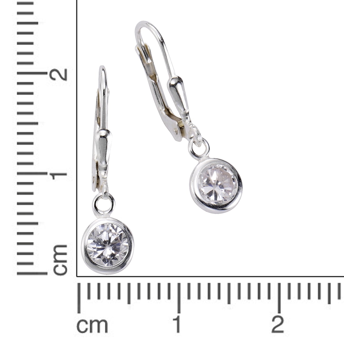 Ohrringe 925/- Sterling Silber 2,5cm Zirkonia