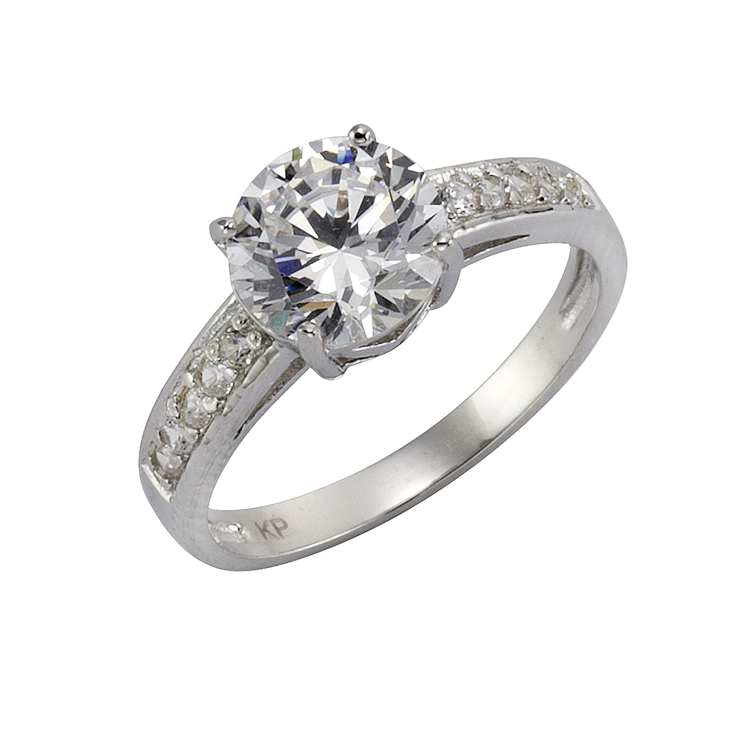 Ring 925/- Sterling Silber rhodiniert Zirkonia