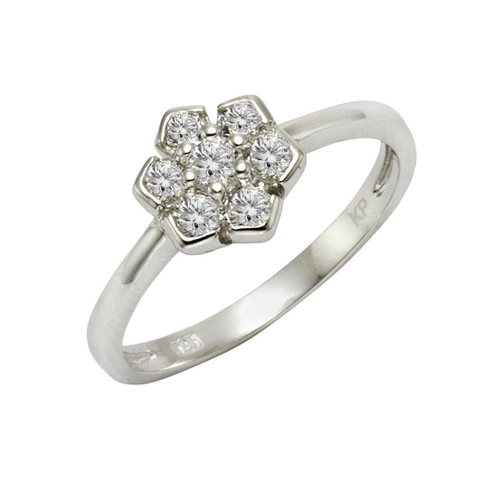 Ring 925/- Sterling Silber rhodiniert Zirkonia