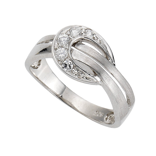 Ring 925/- Sterling Silber rhodiniert Zirkonia