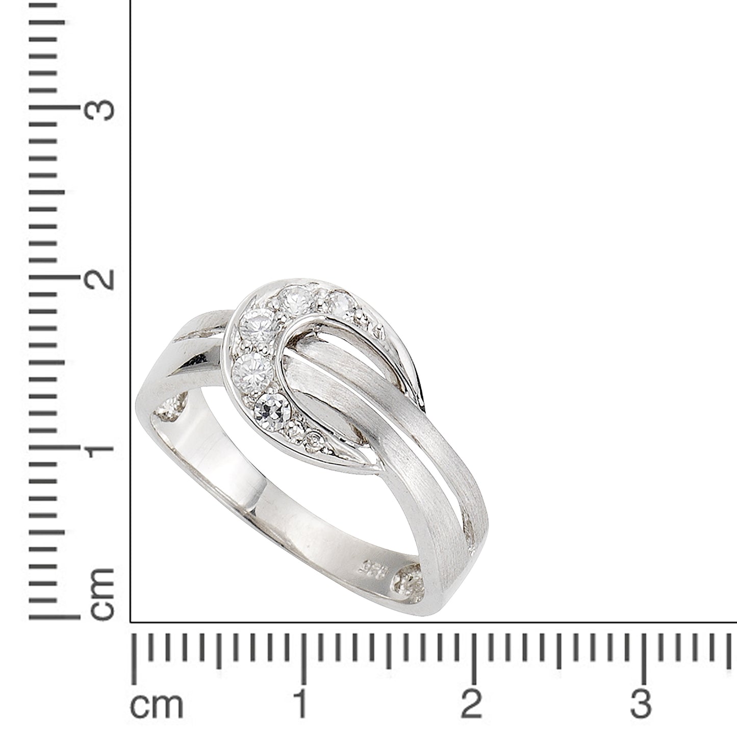 Ring 925/- Sterling Silber rhodiniert Zirkonia