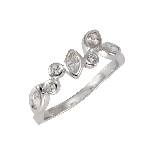 Ring 925/- Sterling Silber rhodiniert Zirkonia