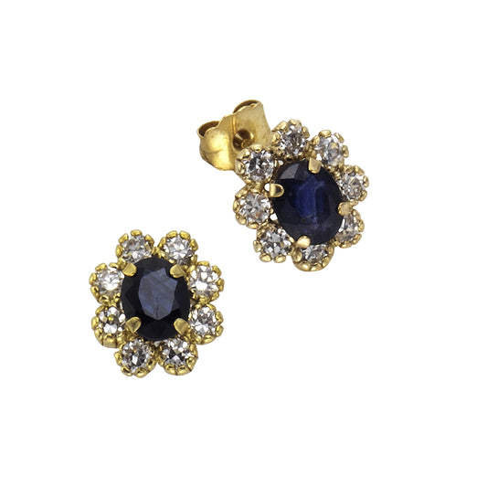 Ohrringe 333/- Gold 0,9cm Saphir