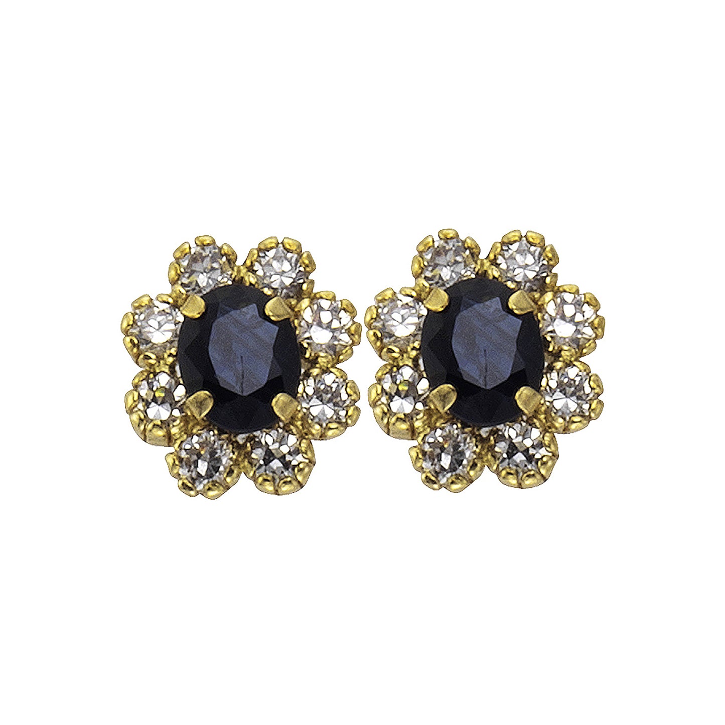 Ohrringe 333/- Gold 0,9cm Saphir