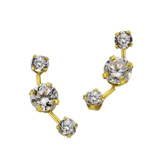 Ohrringe 333/- Gold 1,3cm Bergkristall