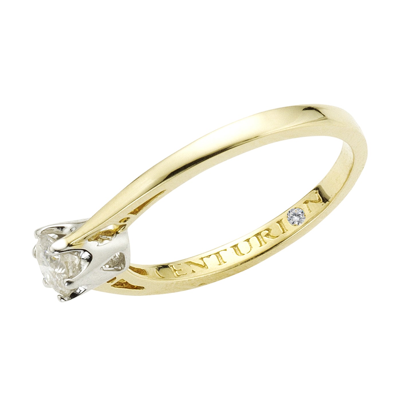 Ring 585/- Gold rhodiniert (teil) Brillant 0,25ct.