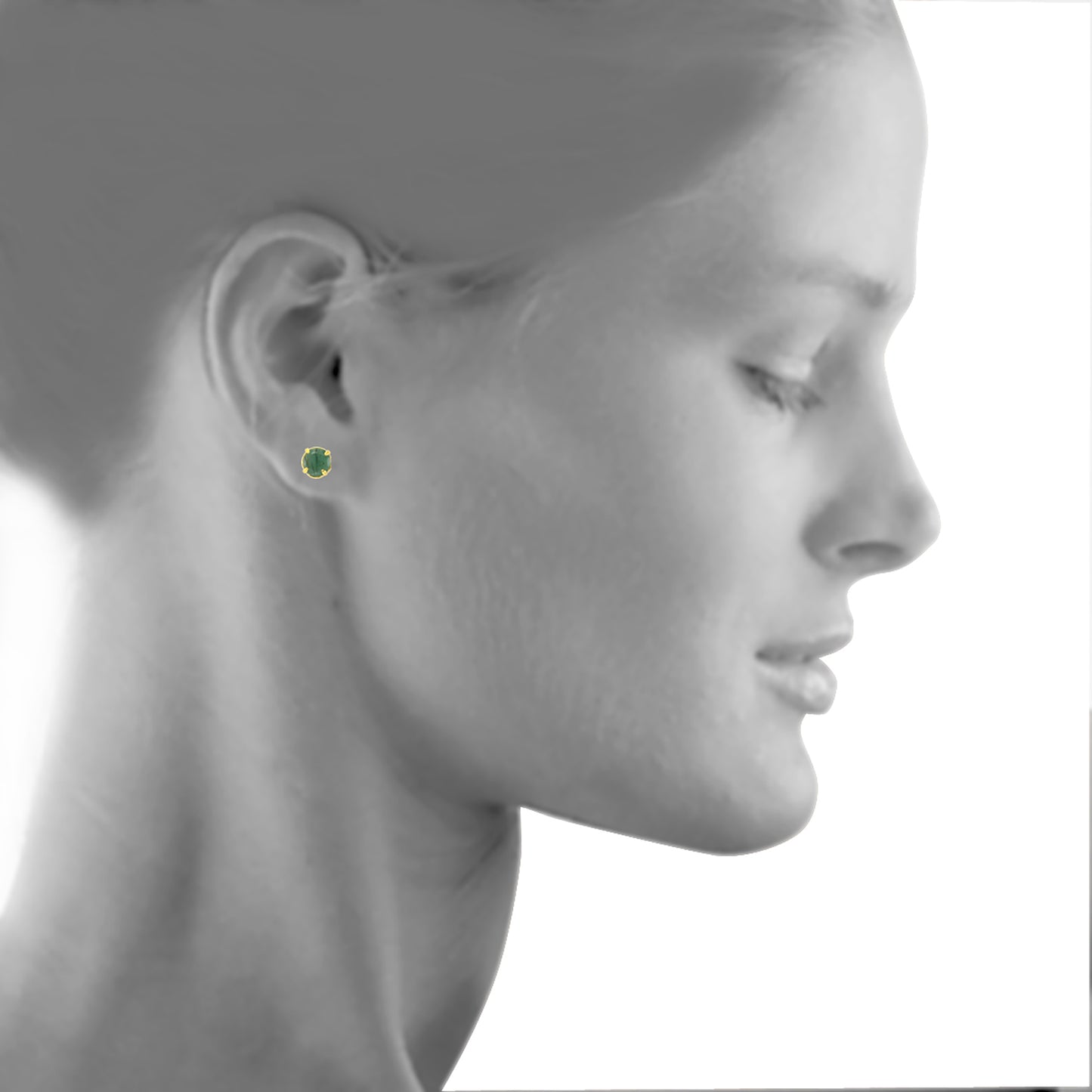 Ohrringe 333/- Gold 0,5cm Smaragd