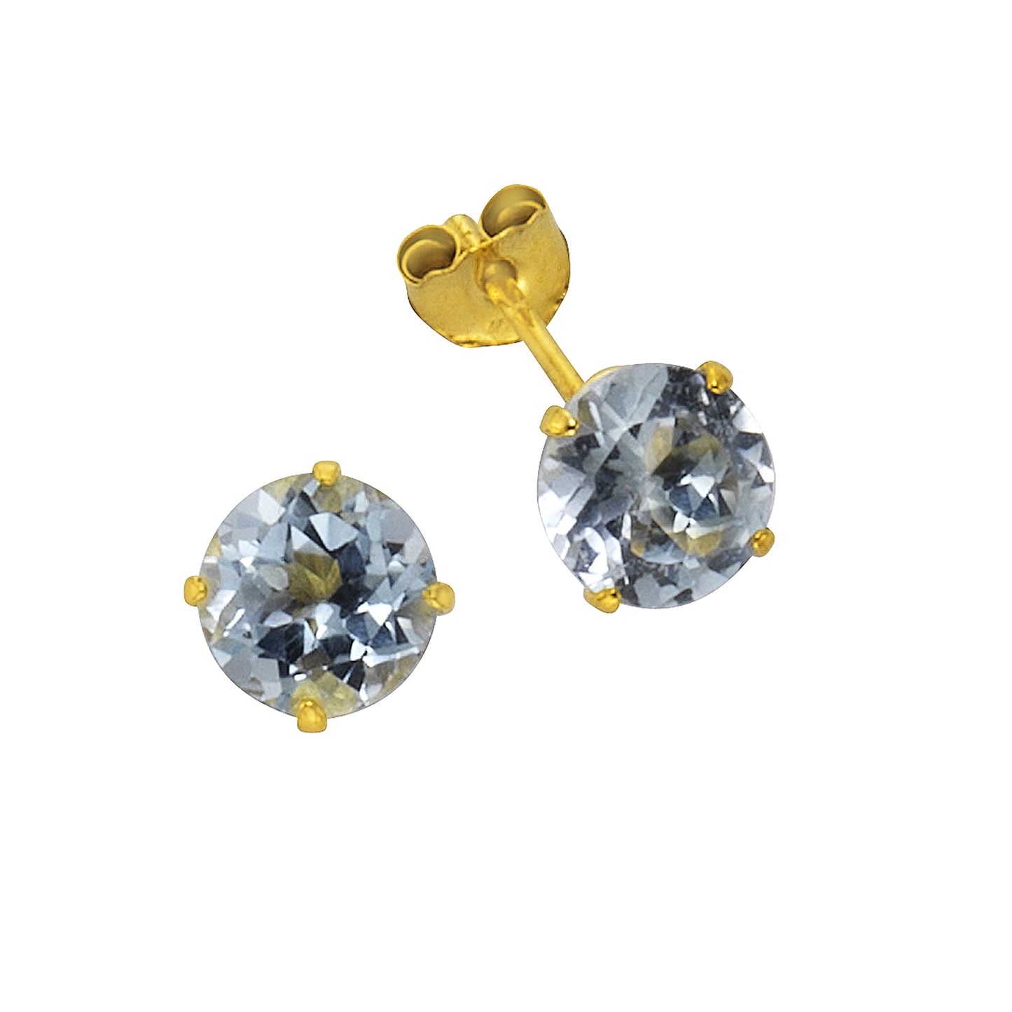 Ohrringe 333/- Gold 0,5cm Blautopas beh.