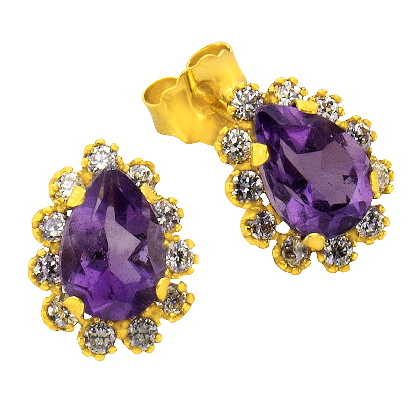 Ohrstecker 333/- Gold 1,0cm Amethyst