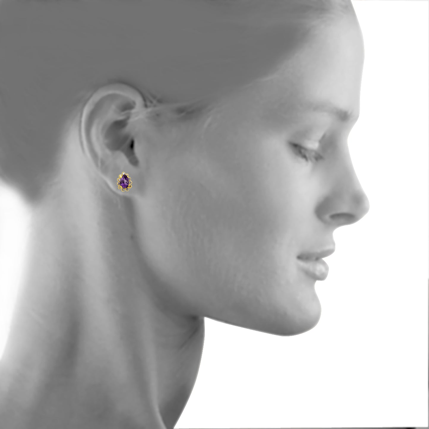 Ohrstecker 333/- Gold 1,0cm Amethyst