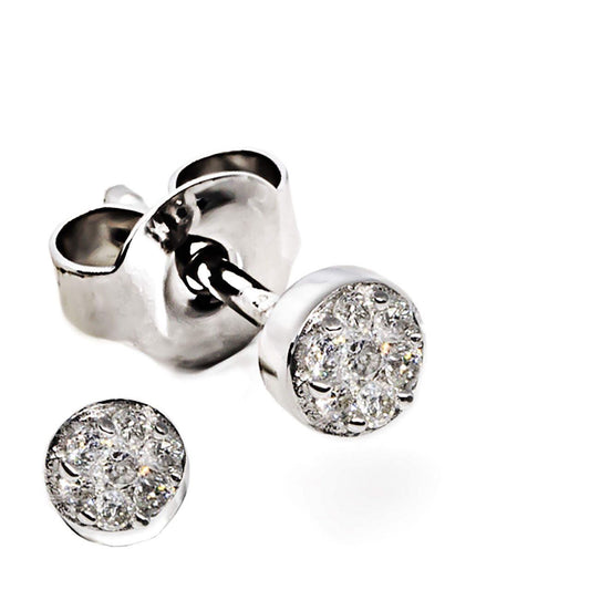 Ohrstecker 333/- Gold rhodiniert (teil) 0,4cm Brillant 0,12ct.