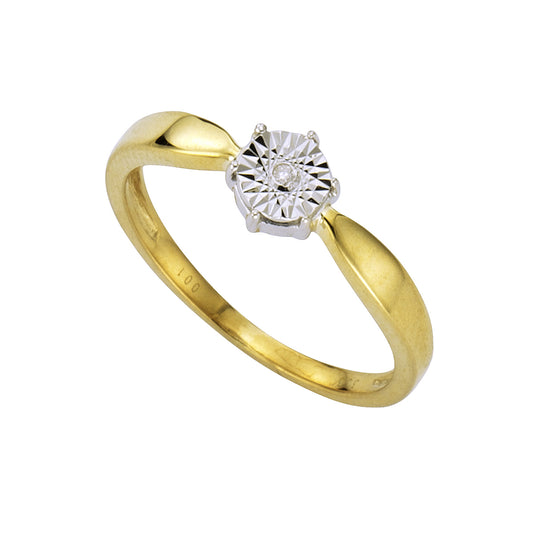 Ring 333/- Gold rhodiniert (teil) Brillant 0,01ct.