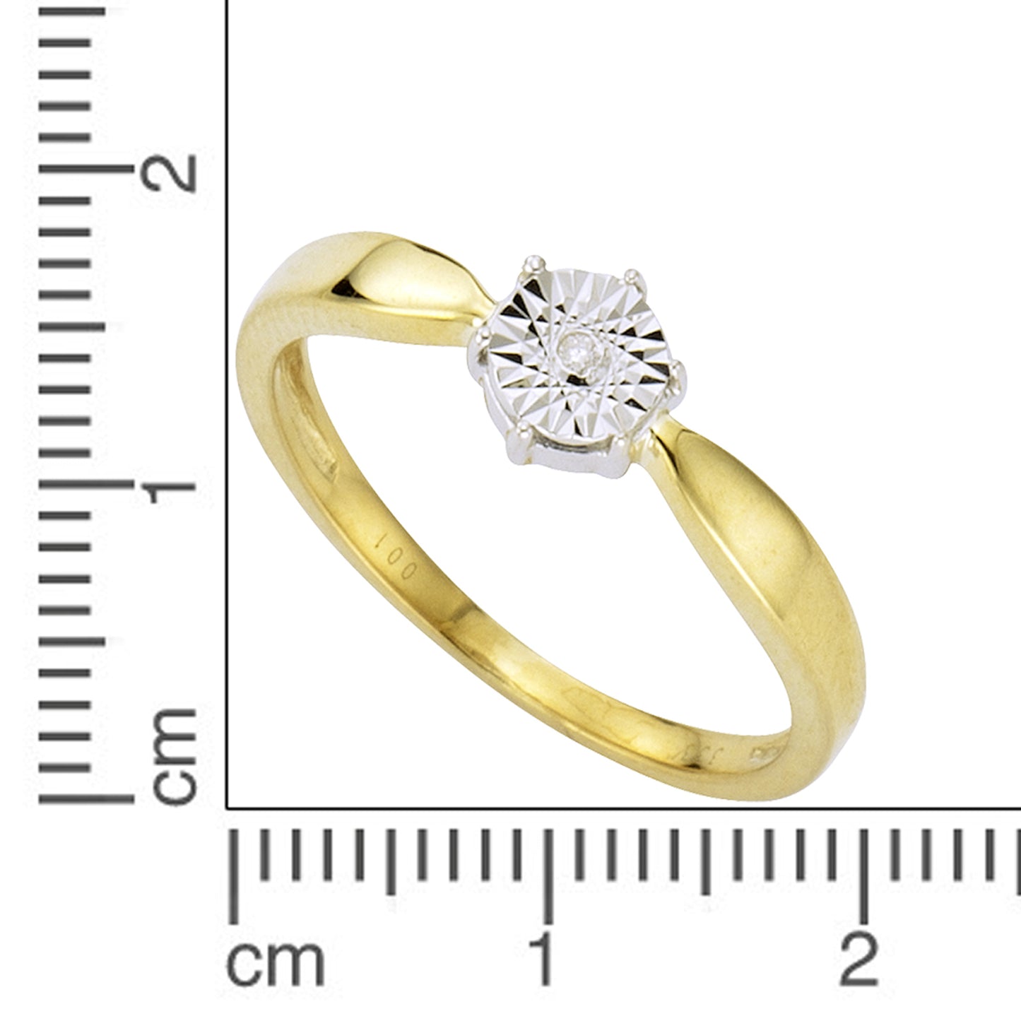 Ring 333/- Gold rhodiniert (teil) Brillant 0,01ct.