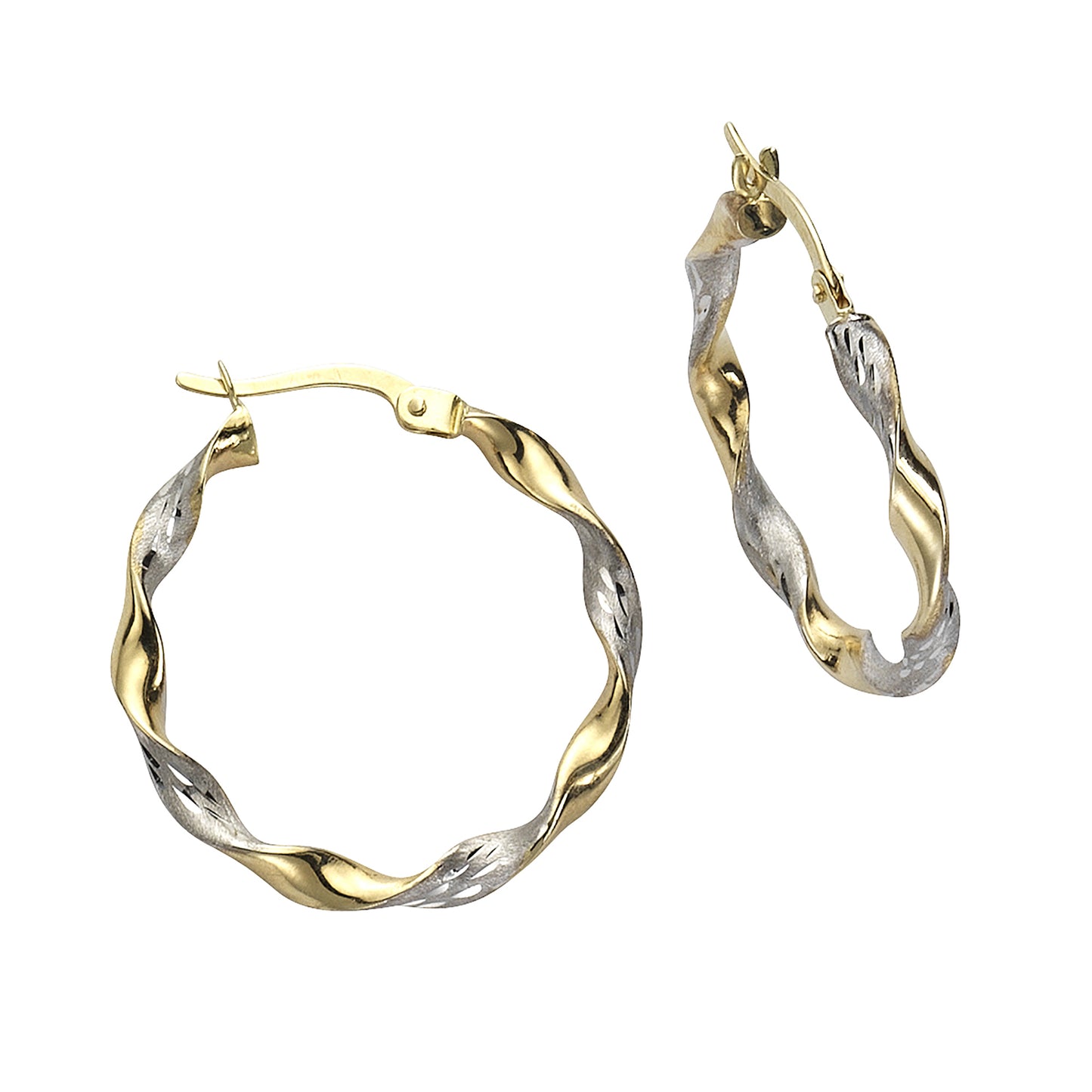 Ohrringe 333/- Gold rhodiniert (teil) 2,5cm ohne