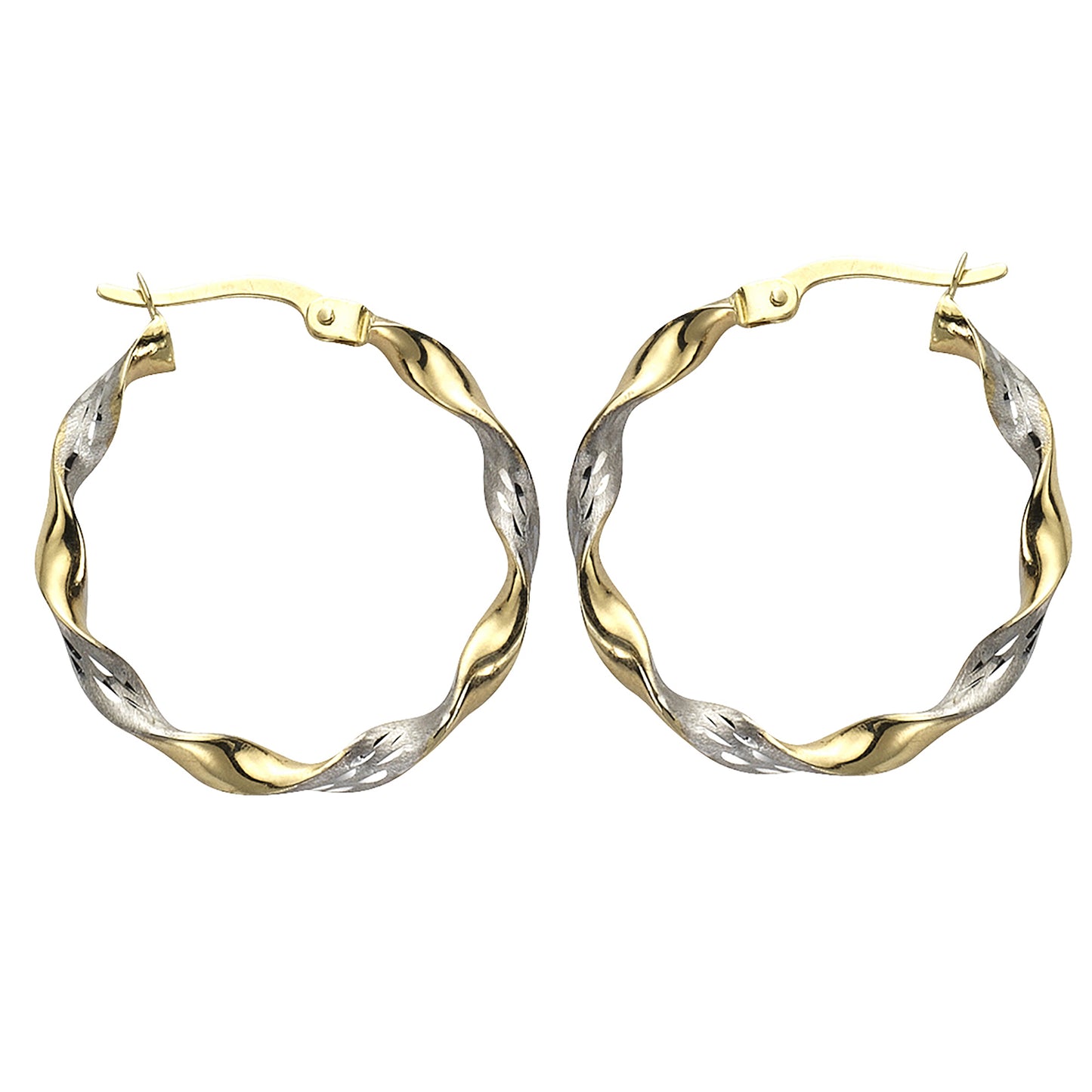 Ohrringe 333/- Gold rhodiniert (teil) 2,5cm ohne