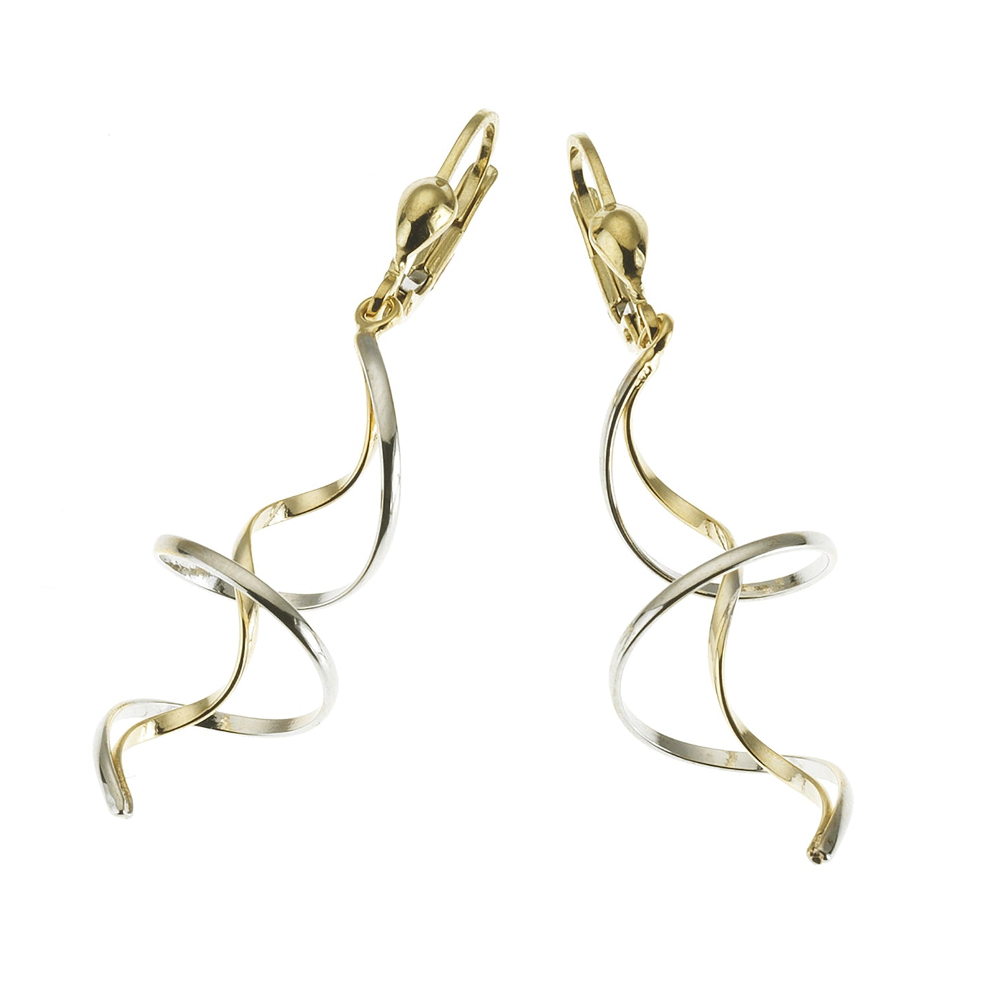 Ohrringe 333/- Gold rhodiniert (teil) 4,9cm ohne