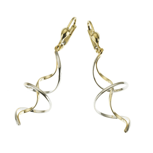 Ohrringe 333/- Gold rhodiniert (teil) 4,9cm ohne