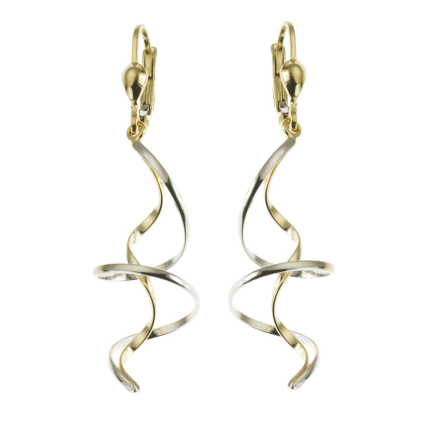 Ohrringe 333/- Gold rhodiniert (teil) 4,9cm ohne