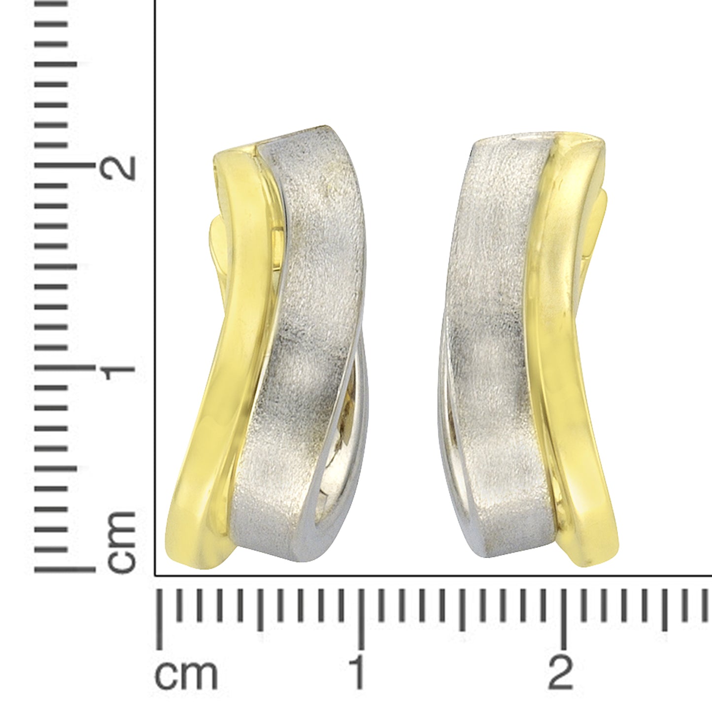 Ohrring 333/- Gold rhodiniert (teil) 2,1cm ohne