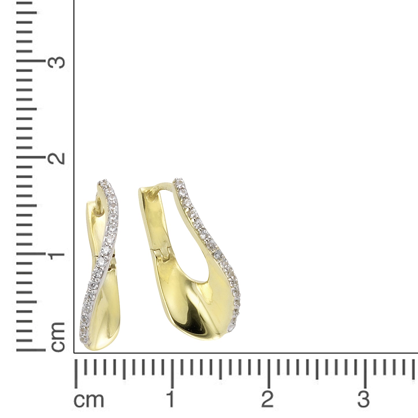 Ohrring 375/- Gold 1,8cm Zirkonia