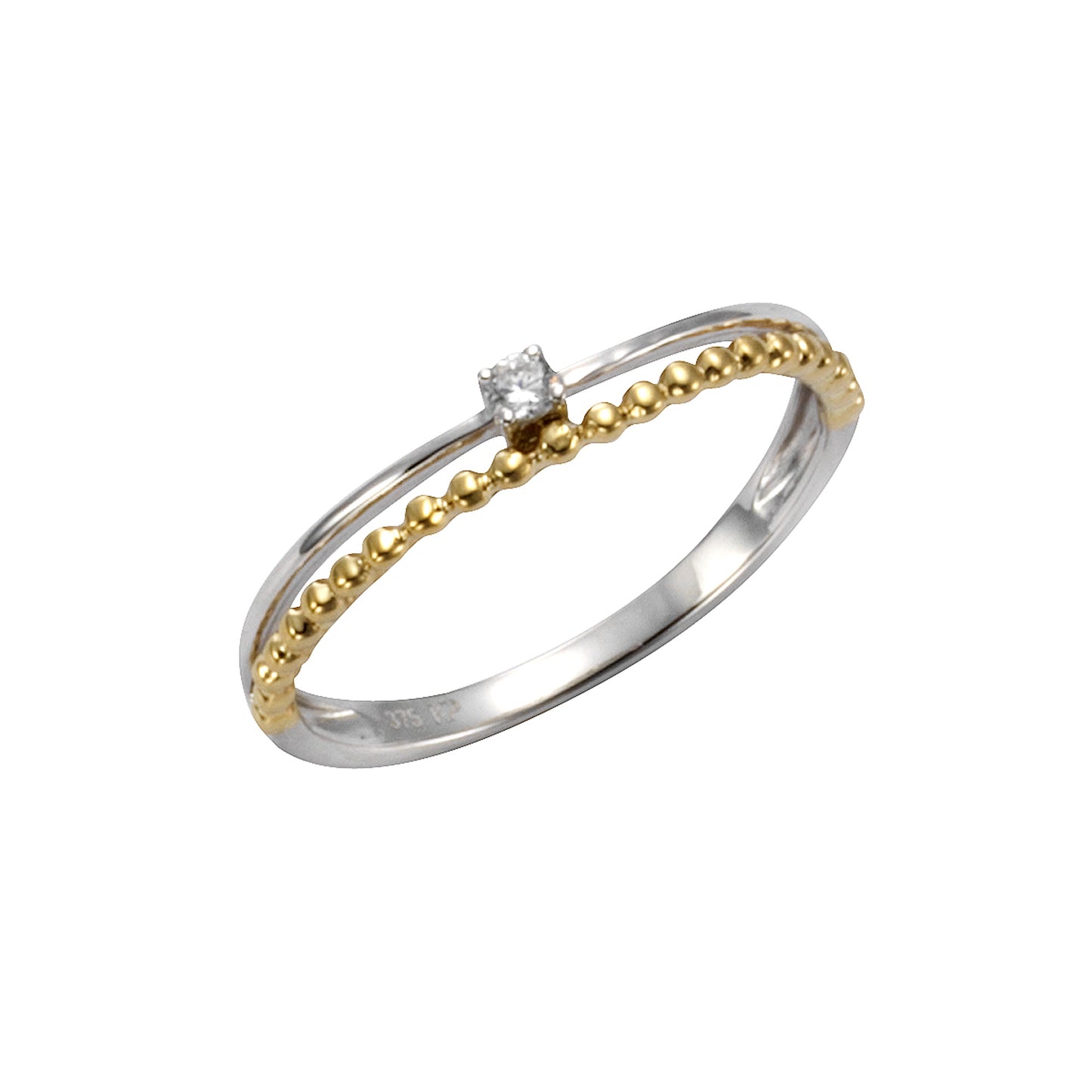 Ring 375/- Gold Zirkonia 0,05ct.