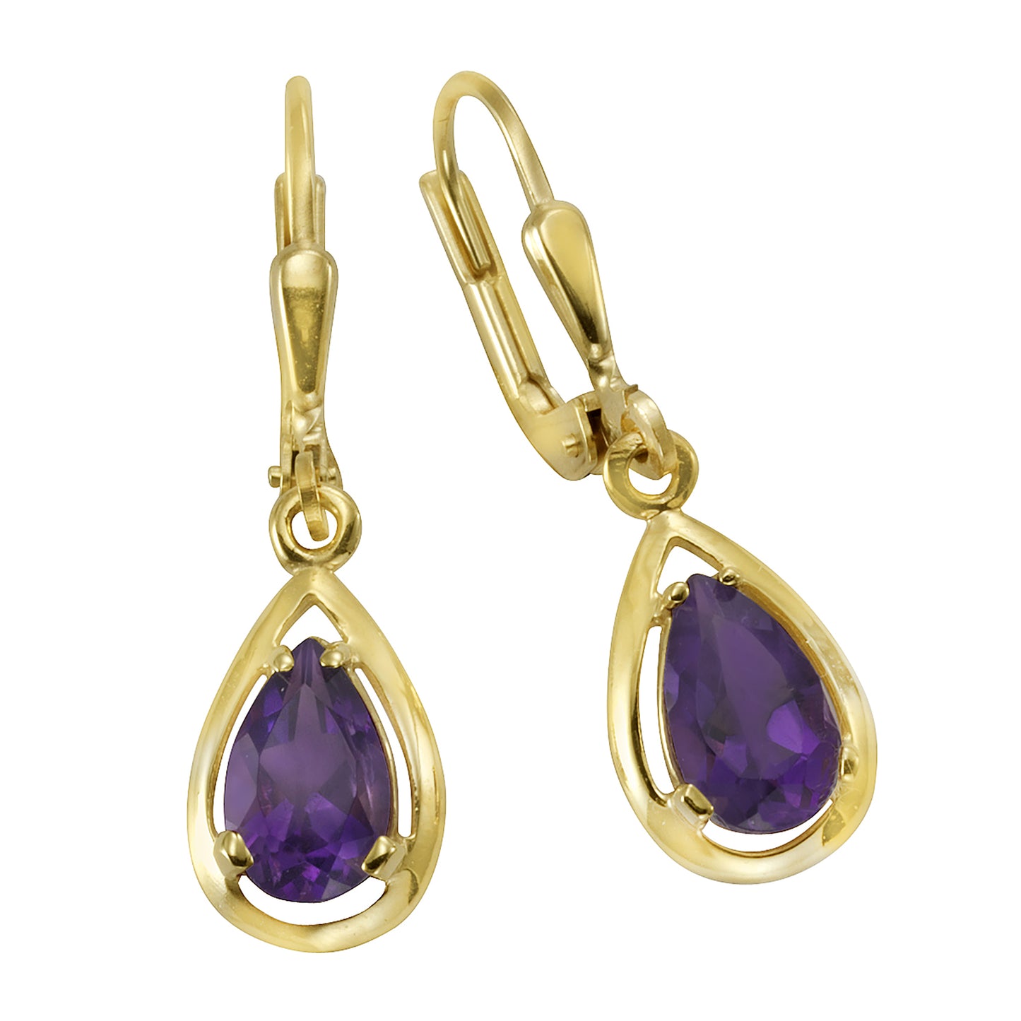 Ohrringe 333/- Gold 2,7cm Amethyst