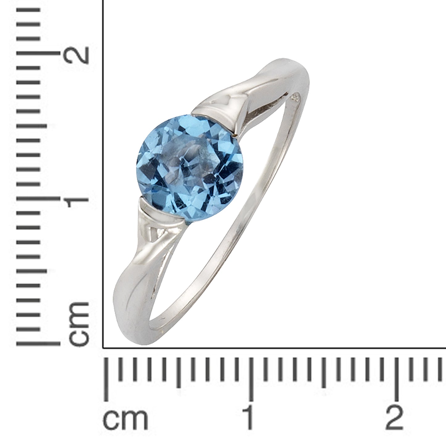Ring 333/- Gold rhodiniert Blautopas beh.