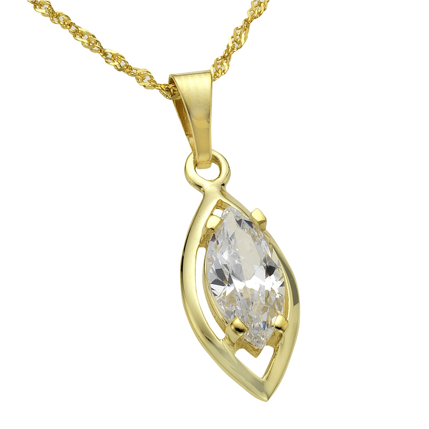 Halskette Singapurkette 333/- Gold 42cm Zirkonia